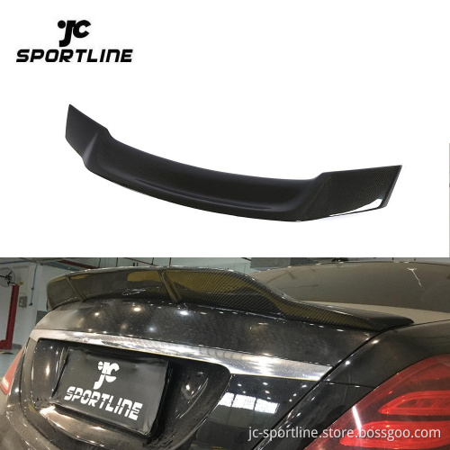 Carbon Fiber Ducktail Spoiler for Mercedes-Benz S-Class S400 S500 S550 S600 S63 AMG 2014-2019
